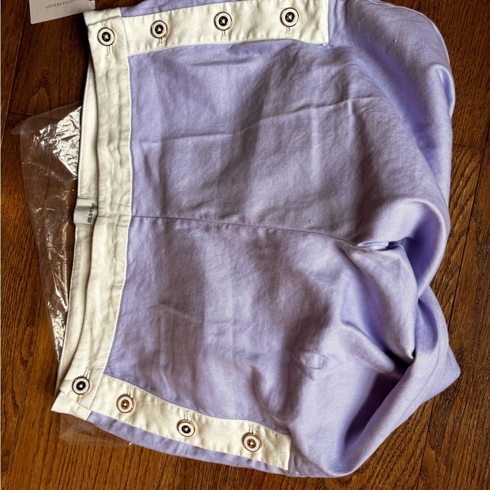 Anthropologie Linen side-button pants